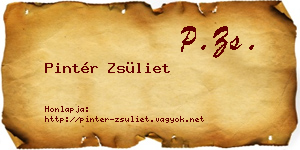 Pintér Zsüliet névjegykártya