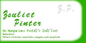 zsuliet pinter business card